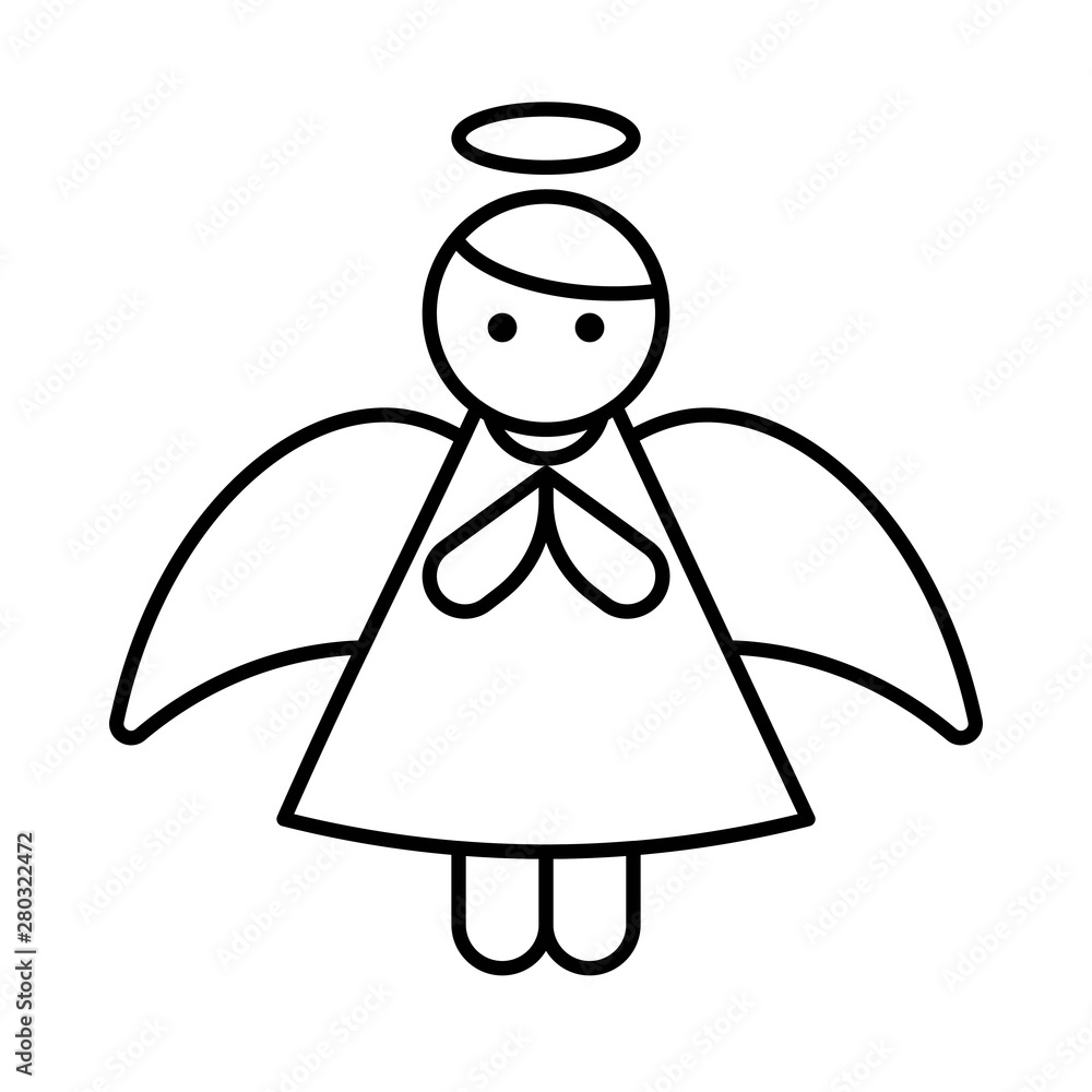 Angel doll vector, Chirstmas related line style icon Angel doll vector, Chirstmas related line style icon