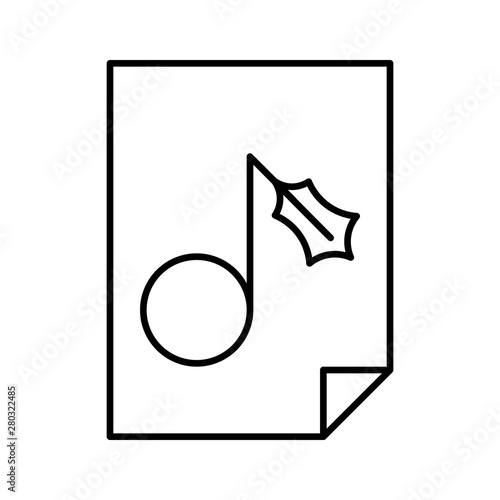 Music note vector, Chirstmas related line style icon