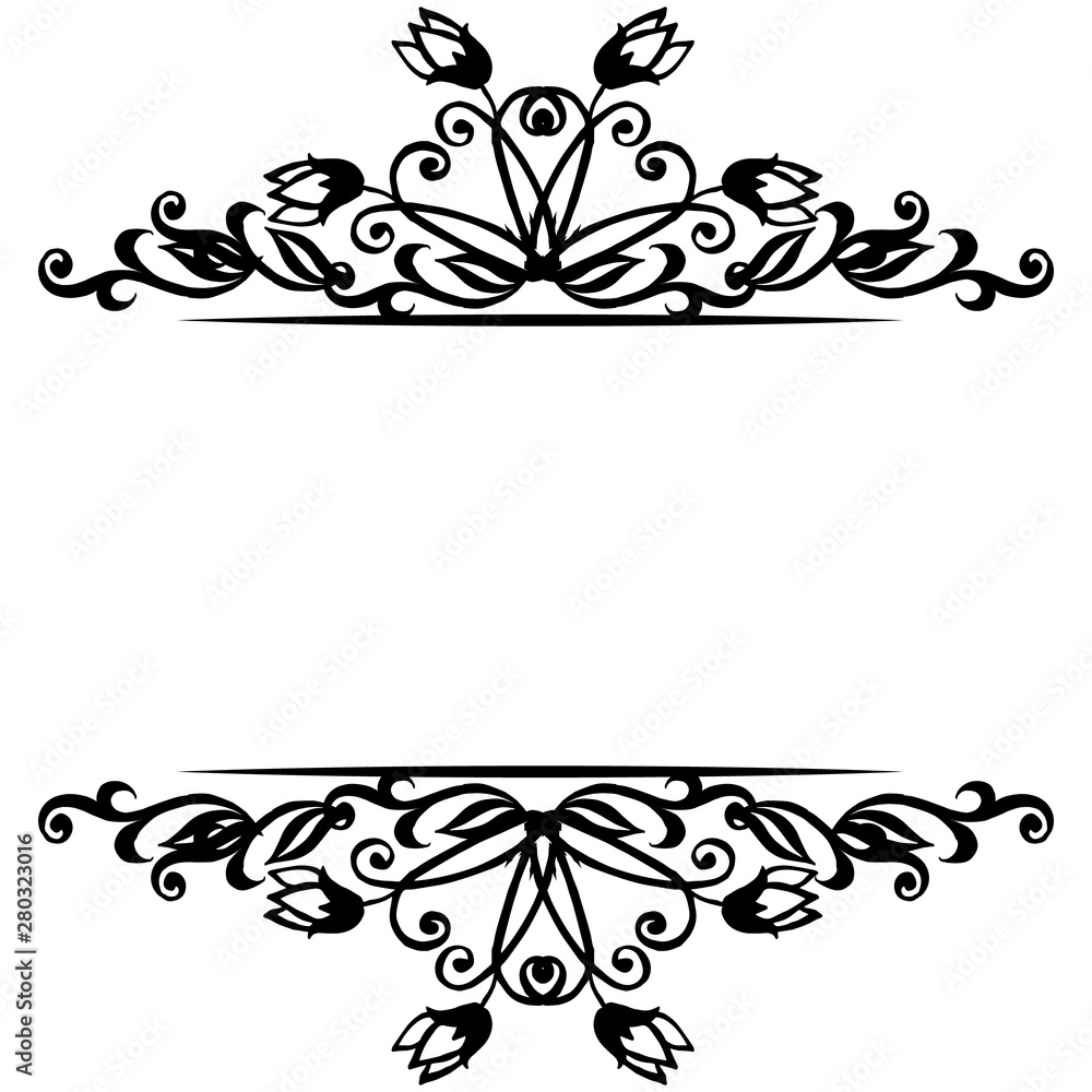 Drawing wreath frame, for vintage card, greeting card. Vector