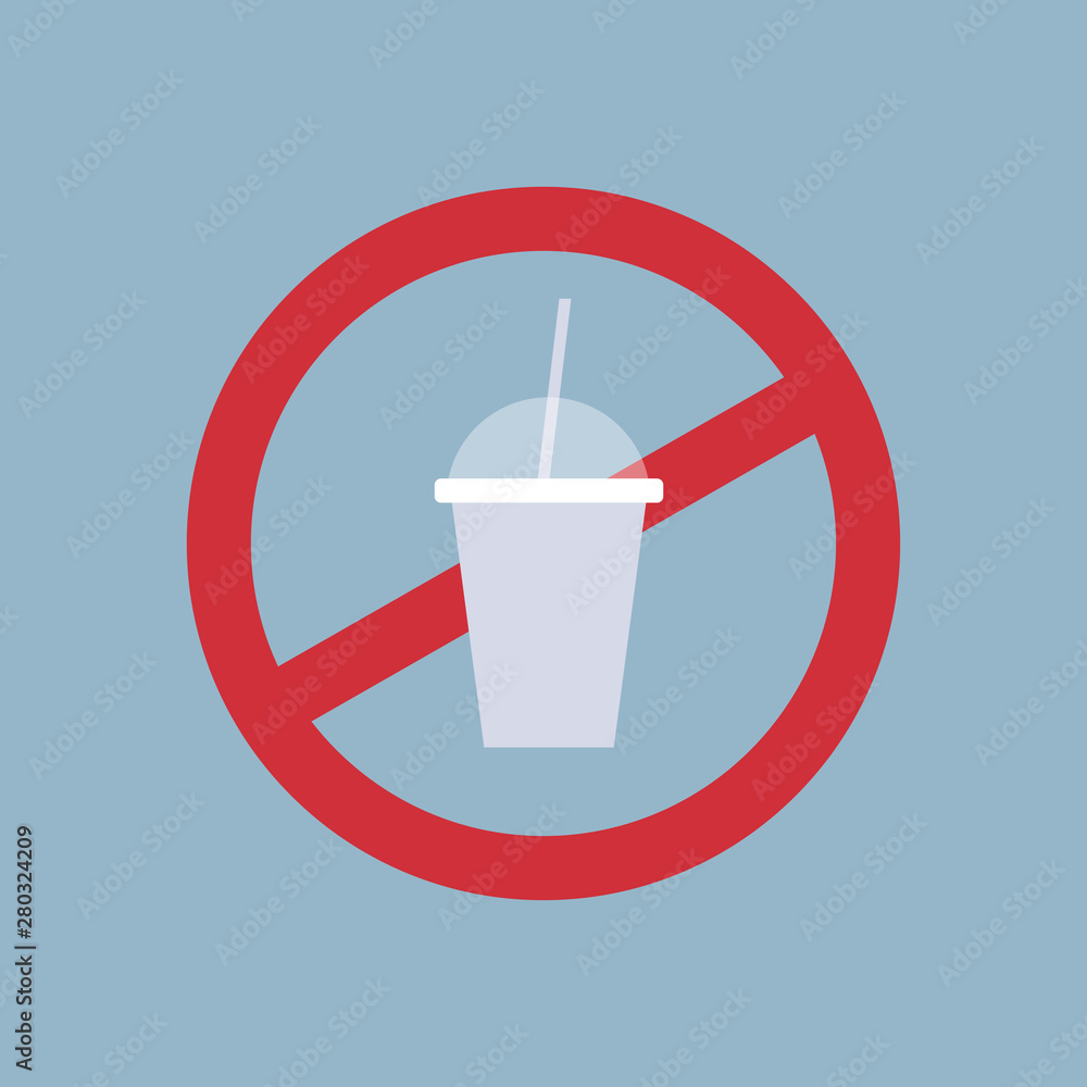 say no to plastic cup poster pollution recycling ecology problem save the  earth concept ban cups straws prohibition sign flat Stock Vector | Adobe  Stock