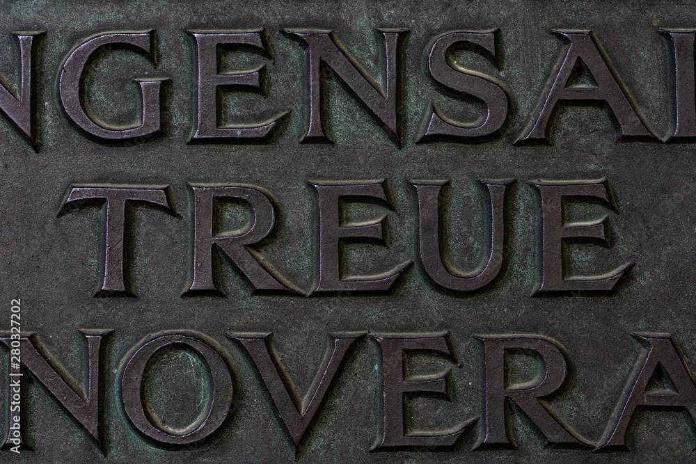 Treue Bronze Text Prägung Treue Bronze Text Prägung