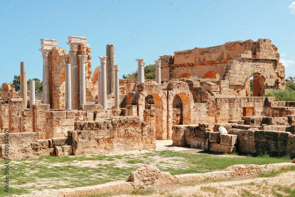 Libya Tripoli Leptis Magna Roman archaeological site Unesco World Heritage Site