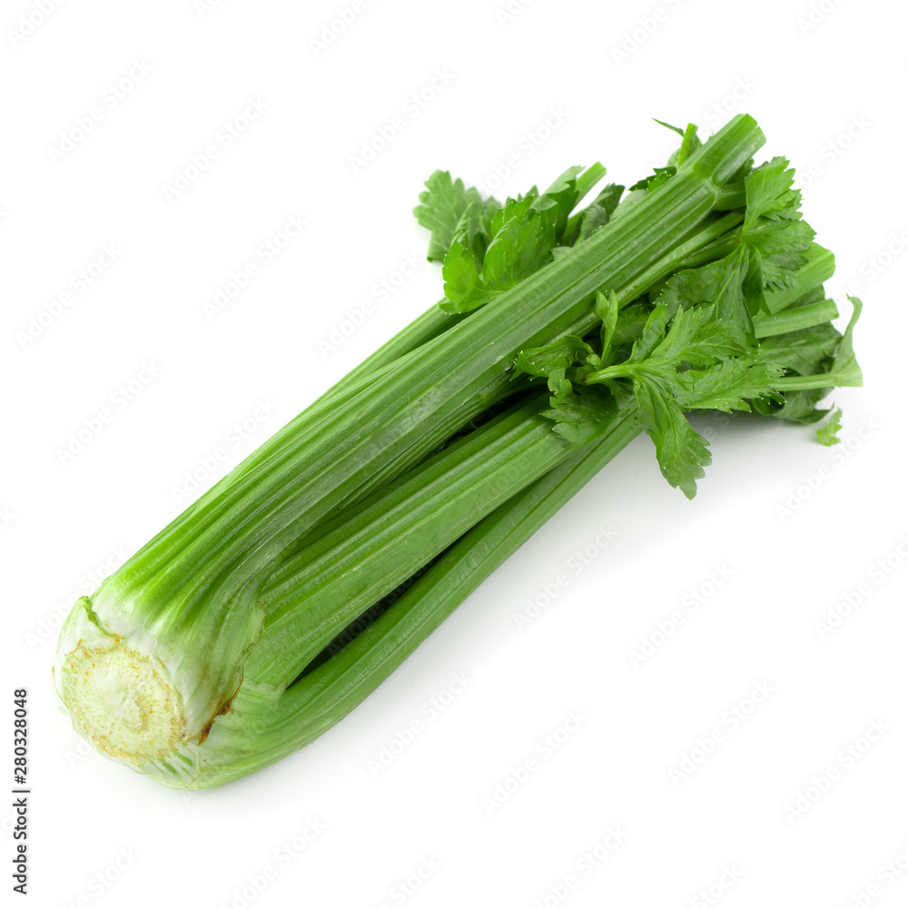 fresh celery isolated over a white background. fresh celery isolated over a white background.