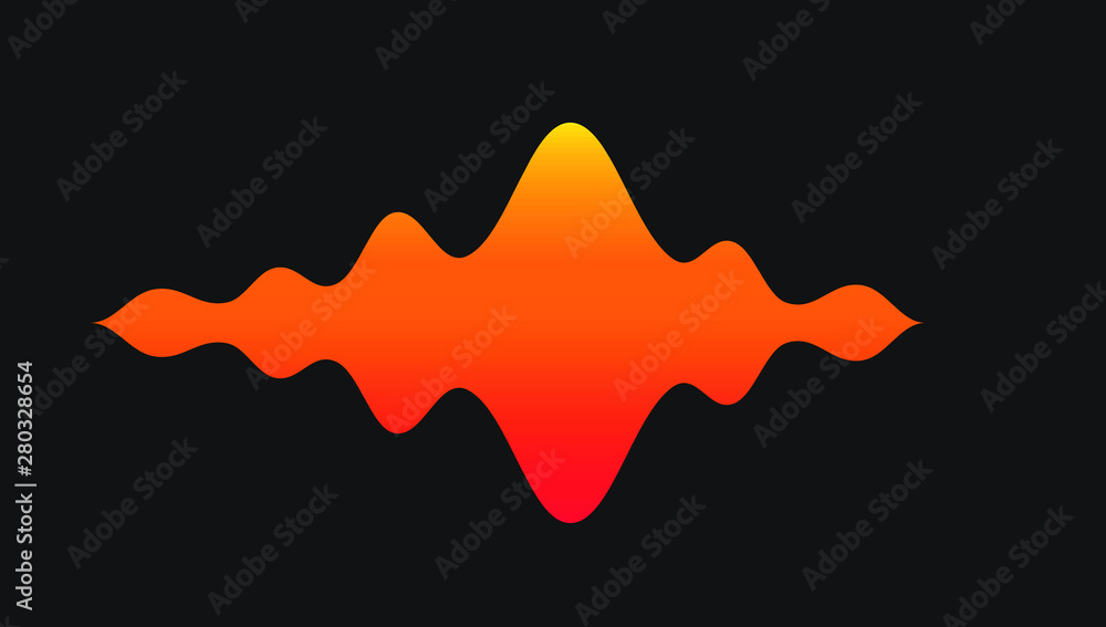 Vector curve radio wave. Music audio frequency, voice line waveform, electronic radio signal, volume level symbol. Vector curve radio wave. Music audio frequency, voice line waveform, electronic radio signal, volume level symbol.