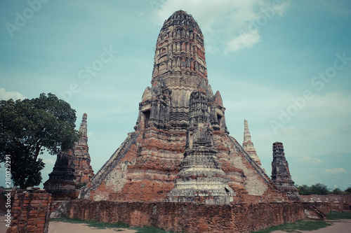 AYUTTHAYA  THAILAND many Tourists from around the world in wat chaiwattanaram  Thailand old capital city. Ayutthaya Thailand. Ayutthaya famous sightseeing place