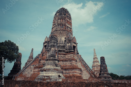 AYUTTHAYA  THAILAND many Tourists from around the world in wat chaiwattanaram  Thailand old capital city. Ayutthaya Thailand. Ayutthaya famous sightseeing place