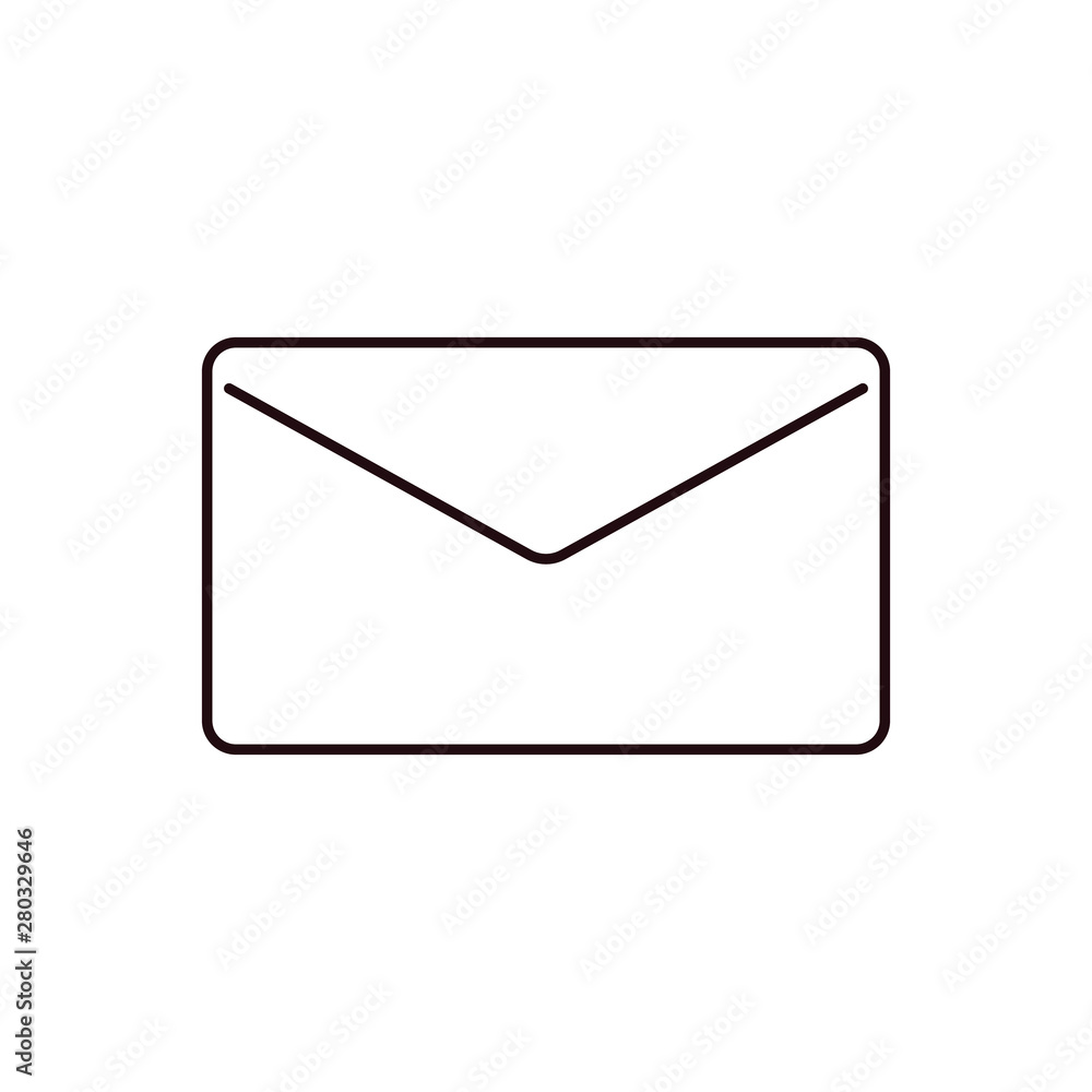 Thin line simple mail icon isolated on white background Thin line simple mail icon isolated on white background