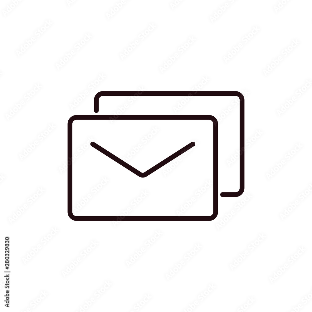 Outline mail icon isolated on white background Outline mail icon isolated on white background