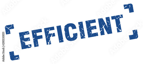 efficient stamp. efficient square grunge sign. efficient