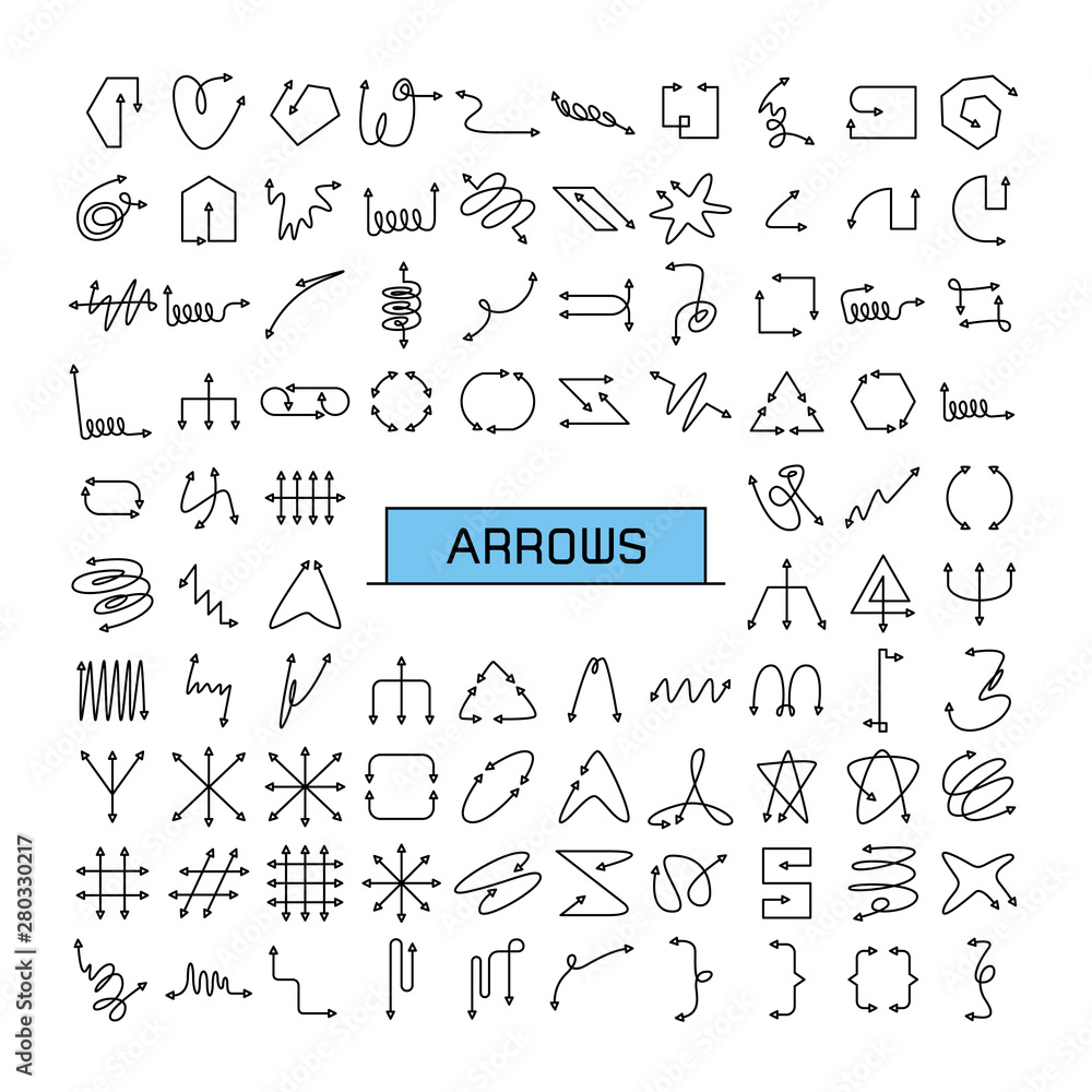 vector set of double heads arrows icons