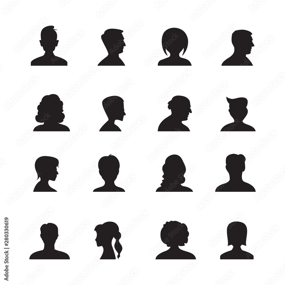 set of people avatars silhouettes, profile icon set of people avatars silhouettes, profile icon