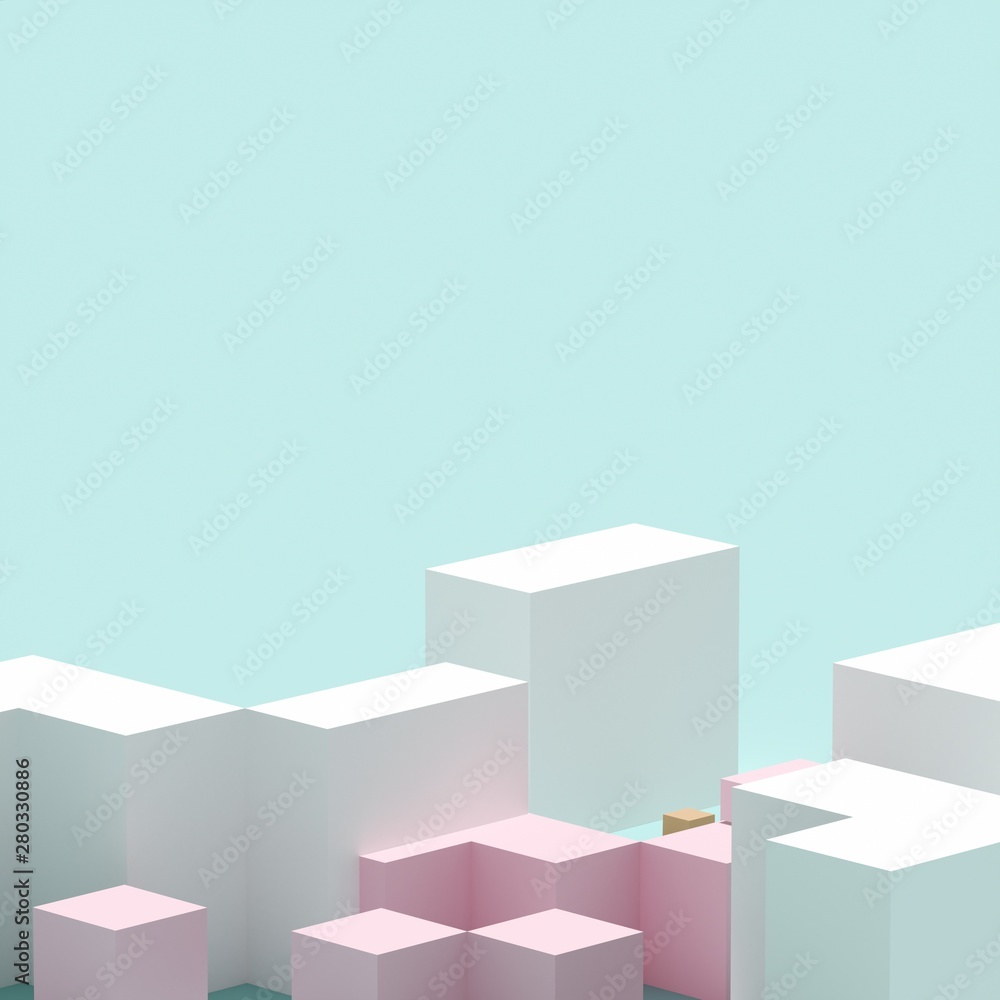 Fototapeta premium Abstract squares in blue background