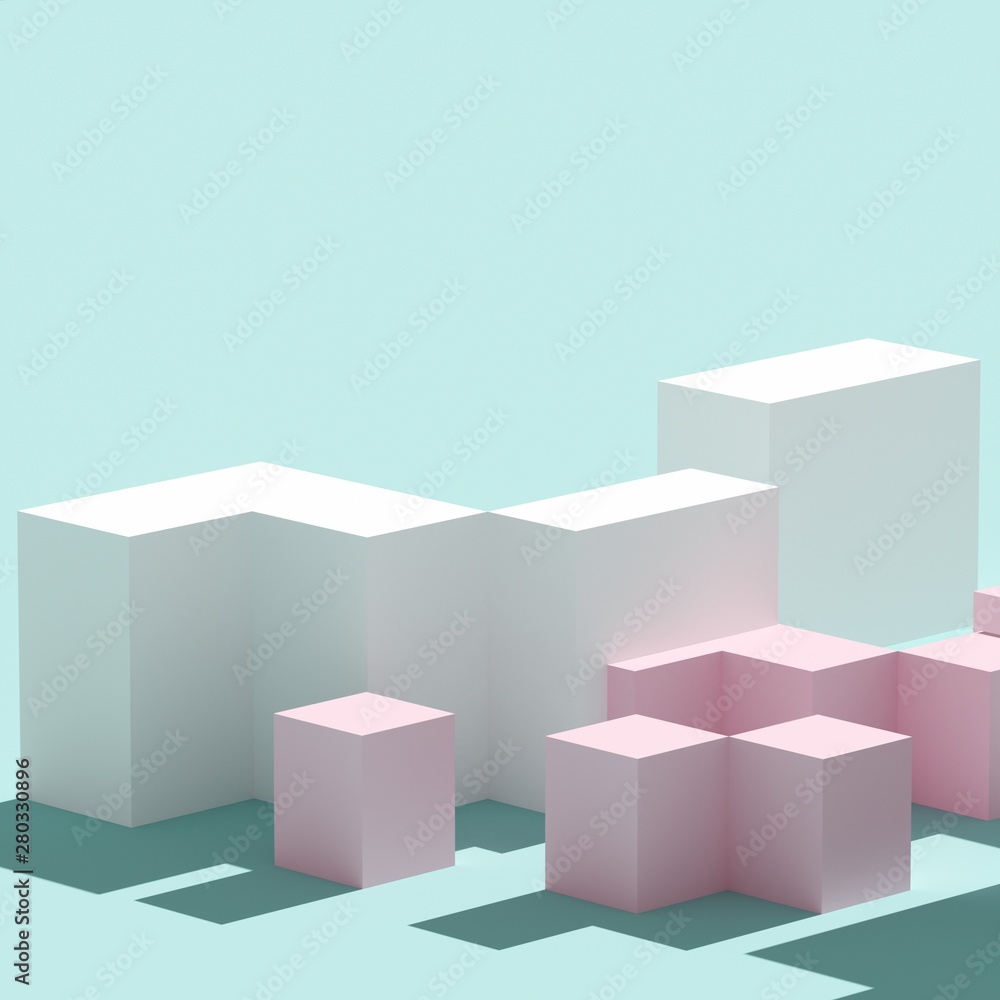 Fototapeta premium Abstract squares in blue background