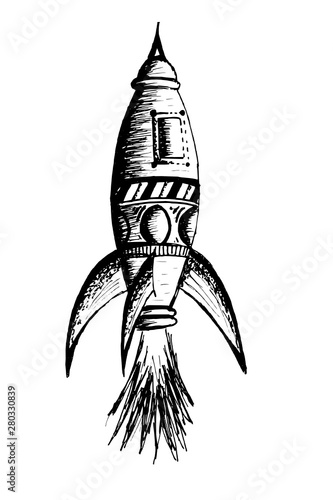 Handgezeichnete Rakete
