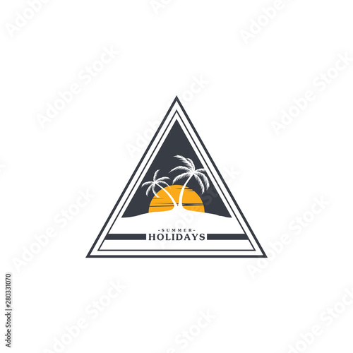 beach vacation summer holiday tropic island sticker badge