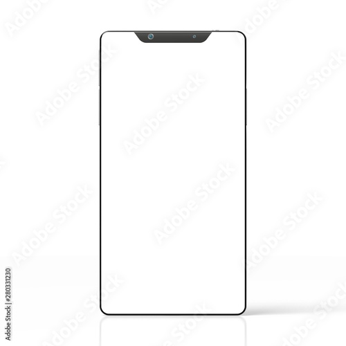 3D modern brandless smartphone isolated on white background Stock  Illustration | Adobe Stock