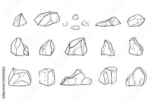 Contour drawing stone set.
