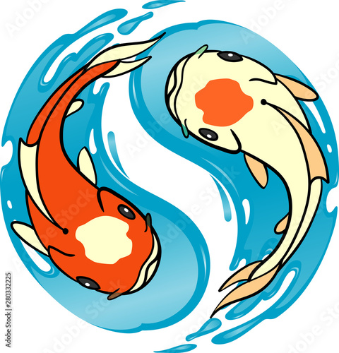 Yin Yang Koi Fish Symbol