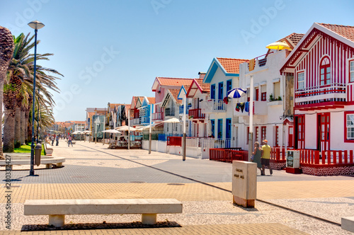 Fototapeta Naklejka Na Ścianę i Meble -  Costa Nova Beach, Aveiro, Portugal