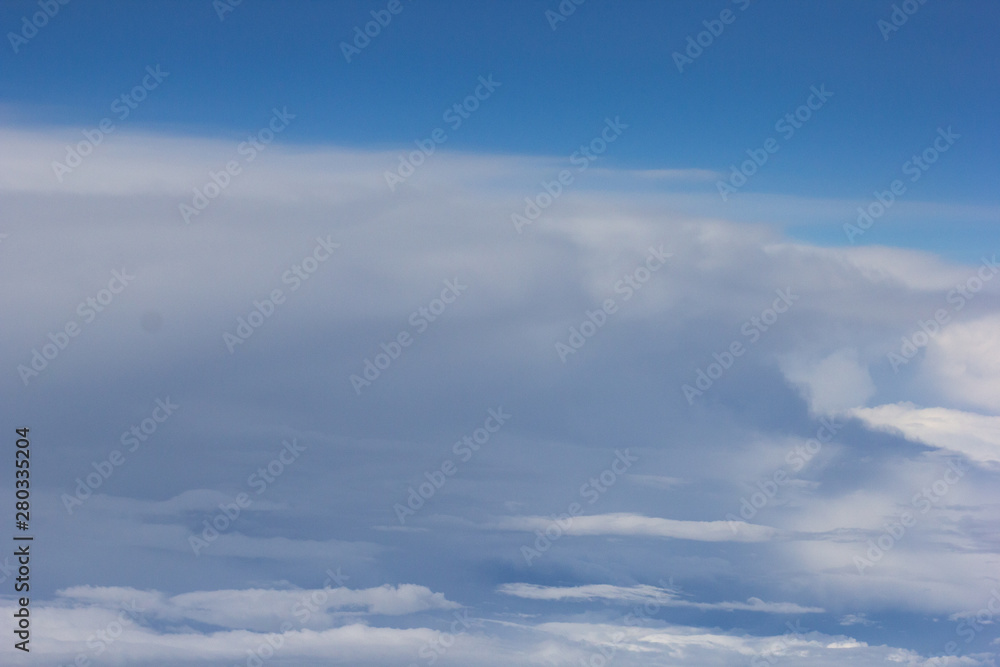 View of cloudscape during flying on plane View of cloudscape during flying on plane