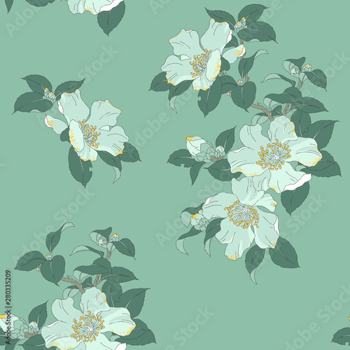 Modern fabric design pattern. Floral pattern for your design. Vector  illustration. Modern seamless pattern for interior decoration, wrapping paper, graphic design and textile. Background.