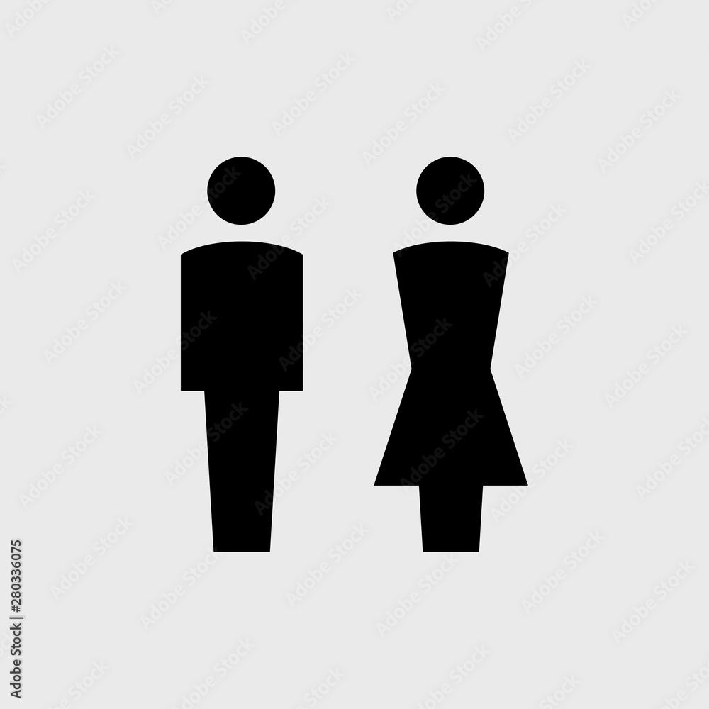 Set of people icons. Man and Woman symbol. All in a single layer ...