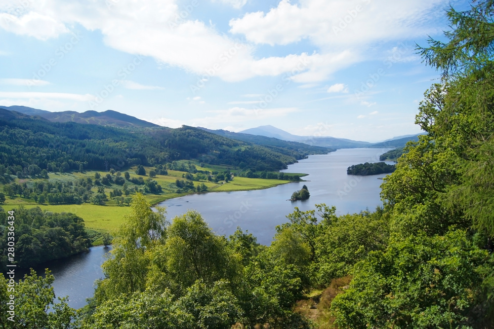 Queen's View over Loch Tummel in the Scottish highlands Queen's View over Loch Tummel in the Scottish highlands