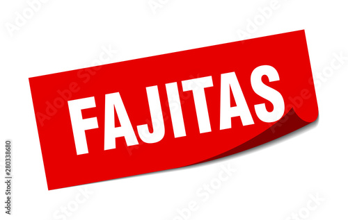 fajitas sticker. fajitas square isolated sign. fajitas