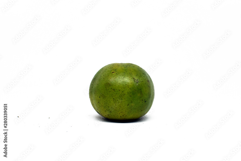 Green orange isolated on white background with clipping path Green orange isolated on white background with clipping path
