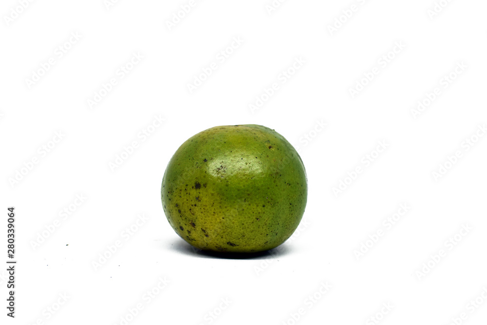 Green orange isolated on white background with clipping path Green orange isolated on white background with clipping path