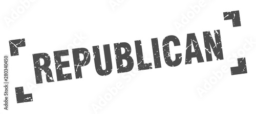 republican stamp. republican square grunge sign. republican