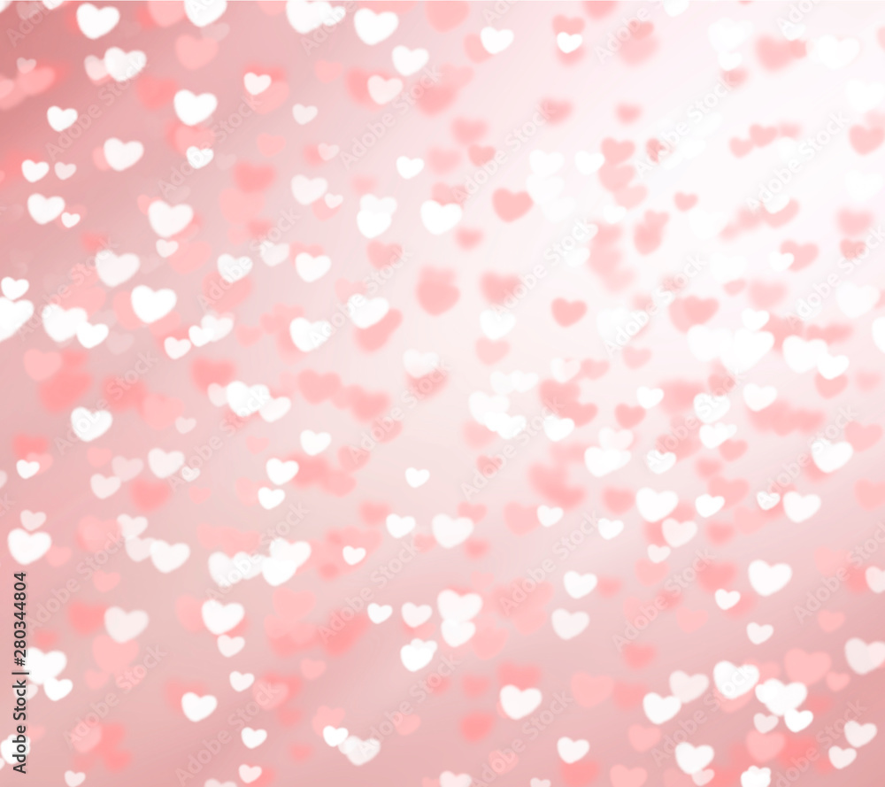 Romantic background, holiday, lovers , white and pink hearts, gradient , love