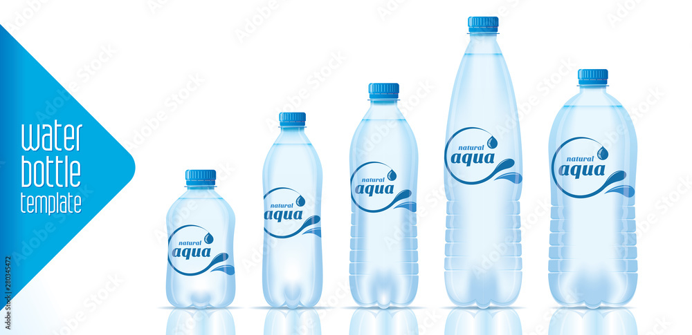 Vector water bottle template and ready label design Vector water bottle template and ready label design