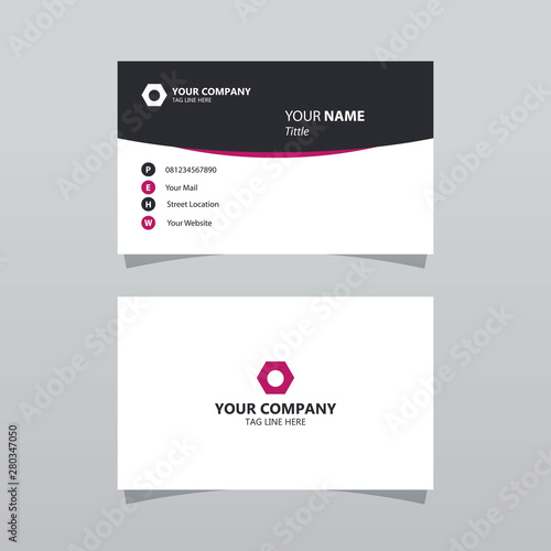 Modern purple bussines card template. Elegant element composition design with clean concept.