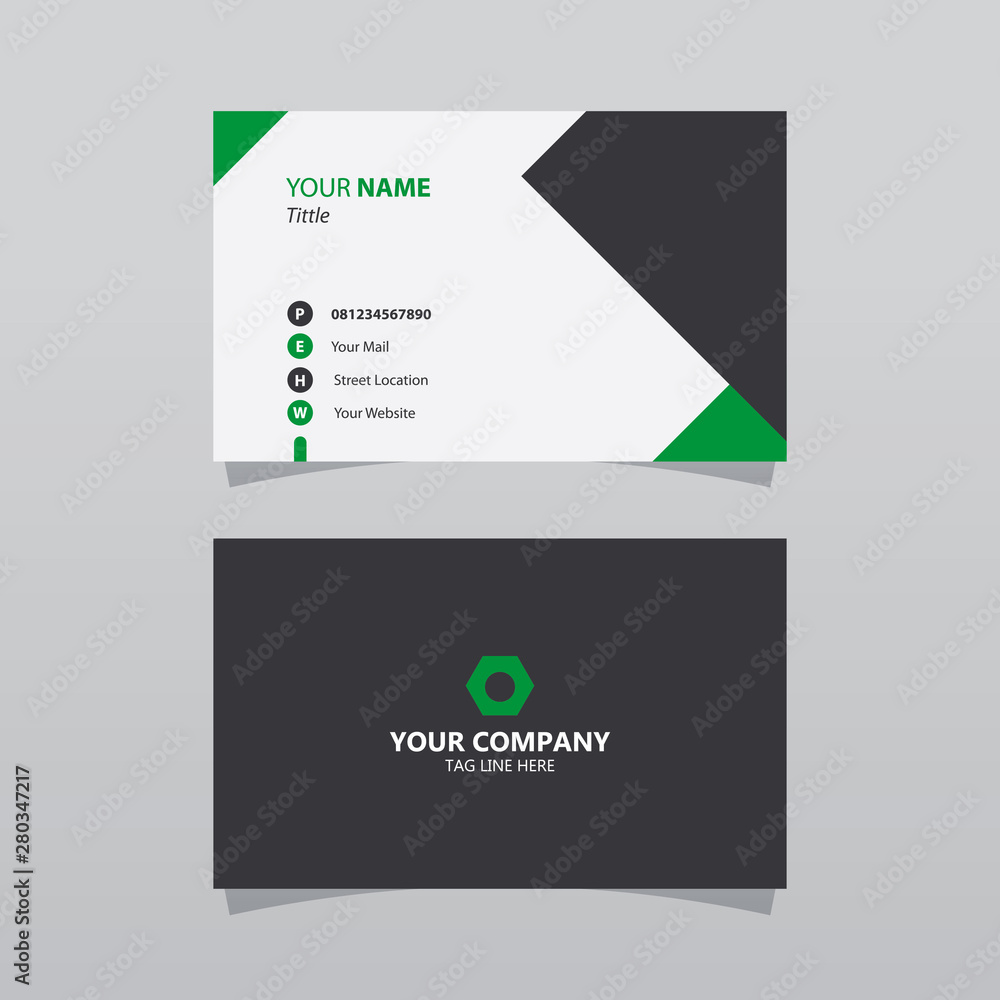 Modern green bussines card template. Elegant element composition design with clean concept. Modern green bussines card template. Elegant element composition design with clean concept.