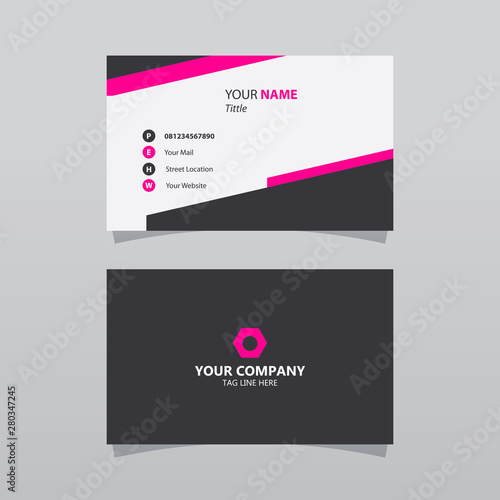 Modern pink bussines card template. Elegant element composition design with clean concept.