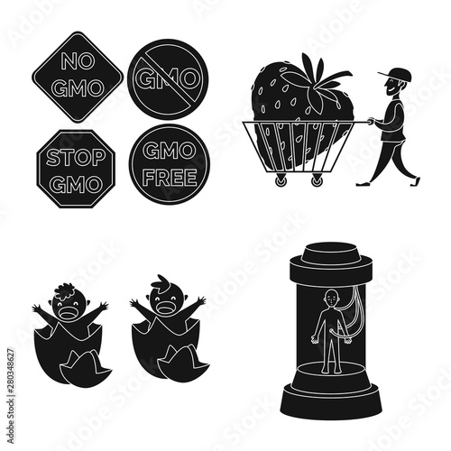 Vector illustration of quality and laboratory sign. Collection of quality and genetically stock vector illustration.