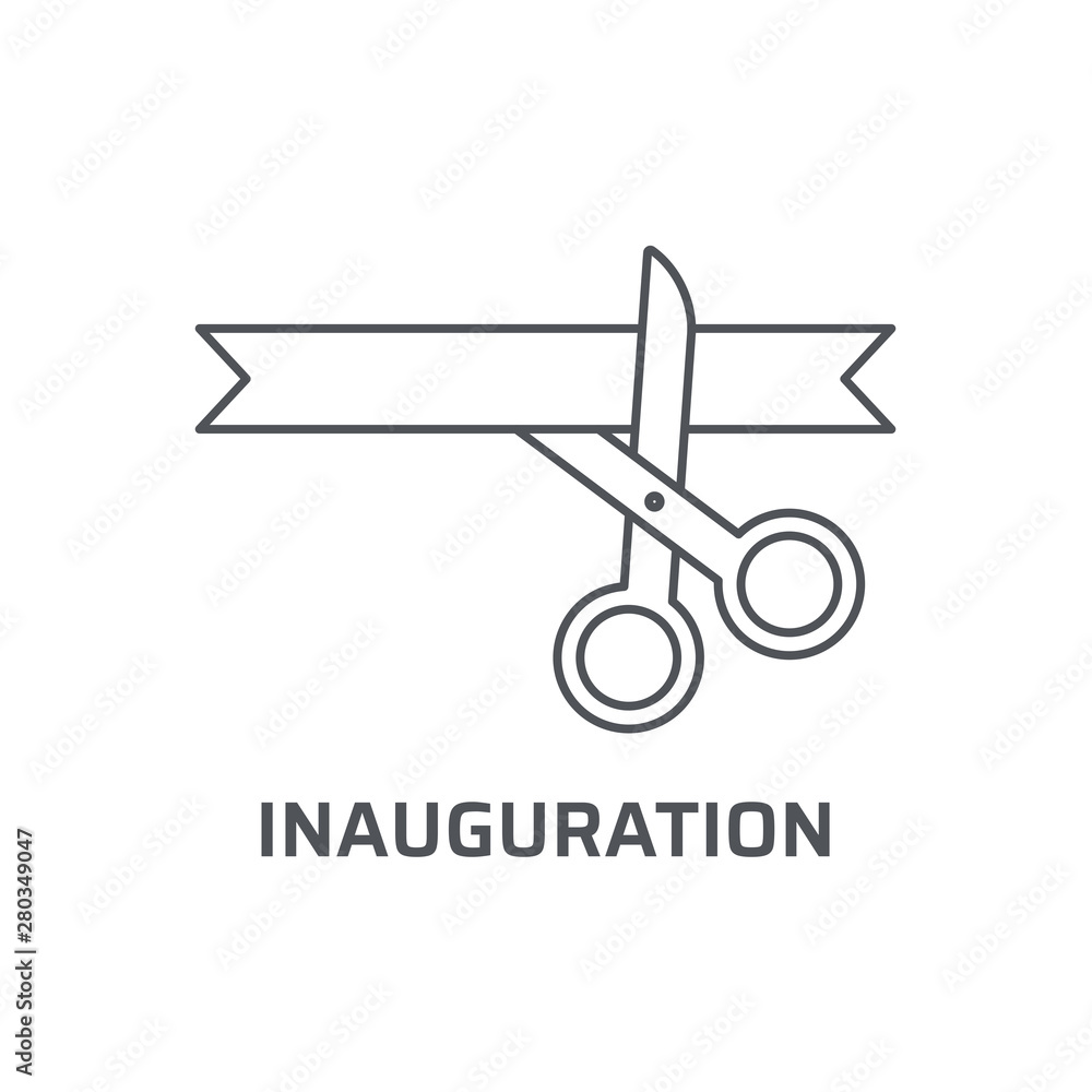 Inauguration icon. Trendy modern flat linear vector inauguration icon on white background from thin line general collection, editable outline stroke vector illustration Inauguration icon. Trendy modern flat linear vector inauguration icon on white background from thin line general collection, editable outline stroke vector illustration