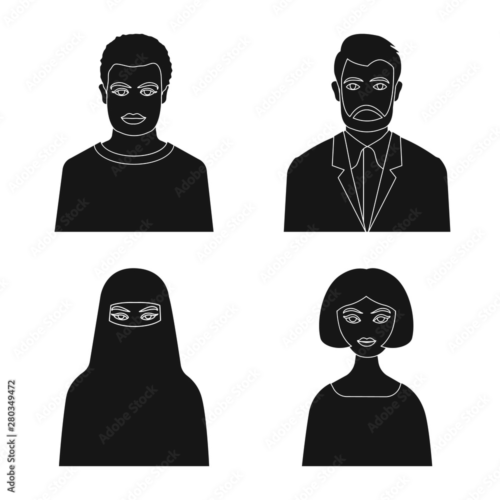 Vector design of photo and character icon. Collection of photo and face stock symbol for web. Vector design of photo and character icon. Collection of photo and face stock symbol for web.