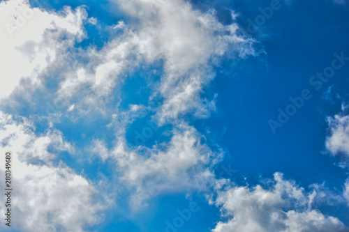 blue sky and white clouds in summer