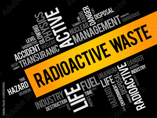 Radioactive Waste word cloud collage, concept background