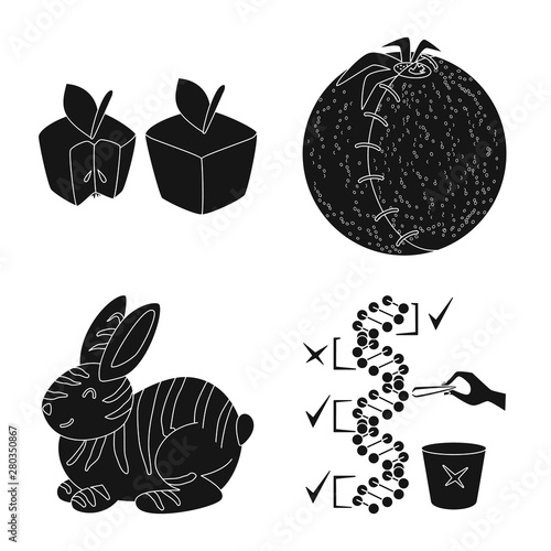 Isolated object of quality and laboratory sign. Set of quality and genetically stock vector illustration.