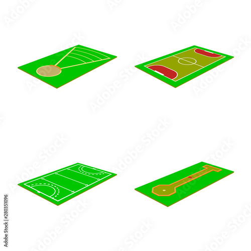 Vector design of stadium and grass icon. Set of stadium and construction stock vector illustration.
