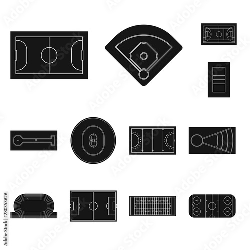 Vector illustration of strategy and bullring logo. Collection of strategy and arena stock vector illustration.