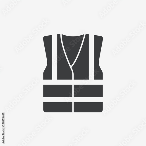 High Visibility Jacket Refractive Flat Vector Icon