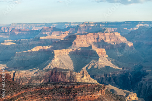 The rising sun over the grand canyon near Yavapai Point, on the southern Rim.
