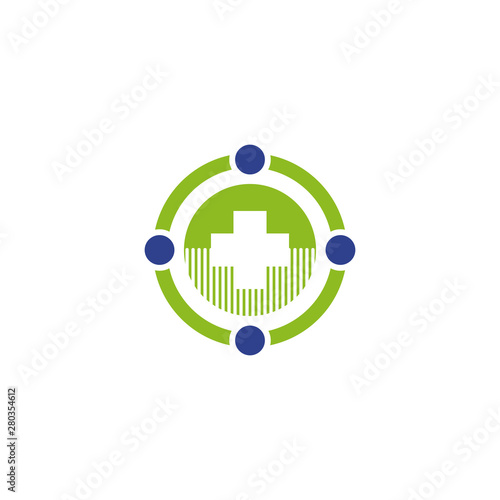 Medical and health care logo design vector template