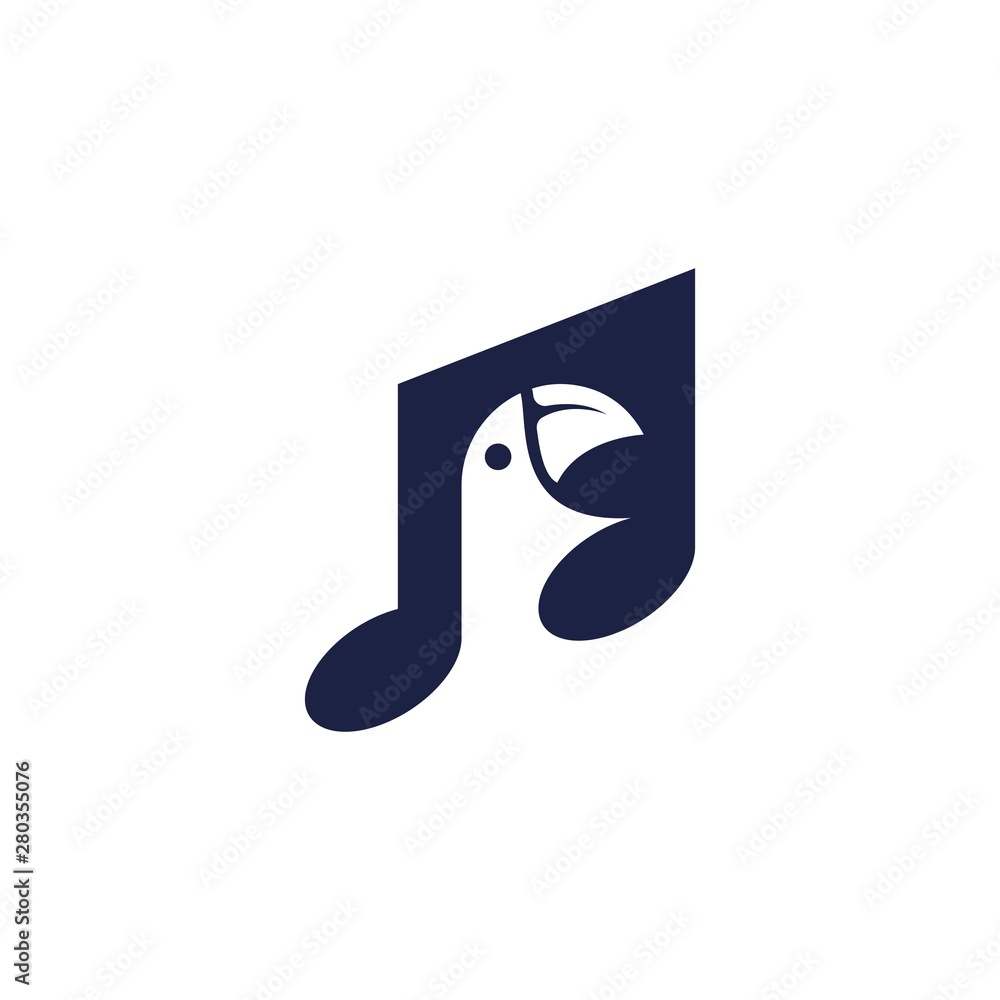 Music Note Bird Song Audio Isolated Logo Vector Music Note Bird Song Audio Isolated Logo Vector