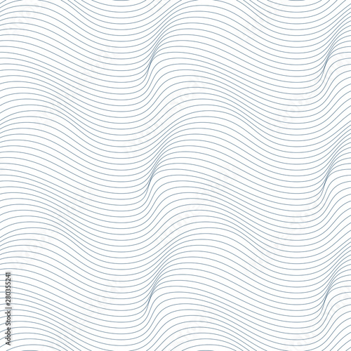 Grayscale vector seamless pattern, graphic geometric wrapping paper. Abstract backdrop created with interweave black undulate lines can be used in textile and web designs 