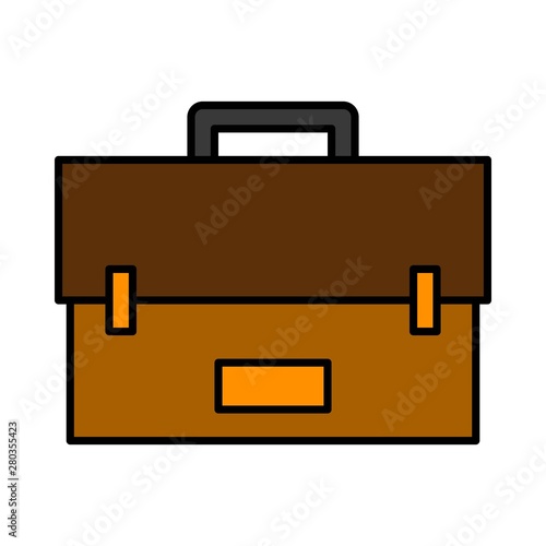 Briefcase vector, filled style editable outline icon